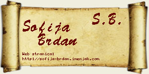 Sofija Brdan vizit kartica
